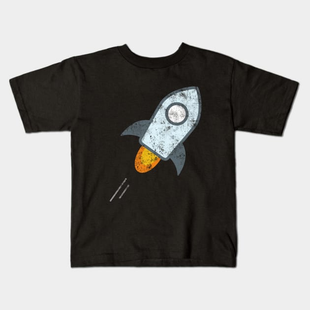 Vintage Stellar Lumens Crypto Coin Kids T-Shirt by vladocar
